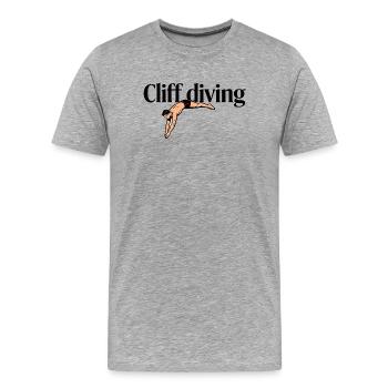 Plongeon depuis des falaises - T-shirt bio Premium Homme - gris chiné - Devant - Damien (186cm)