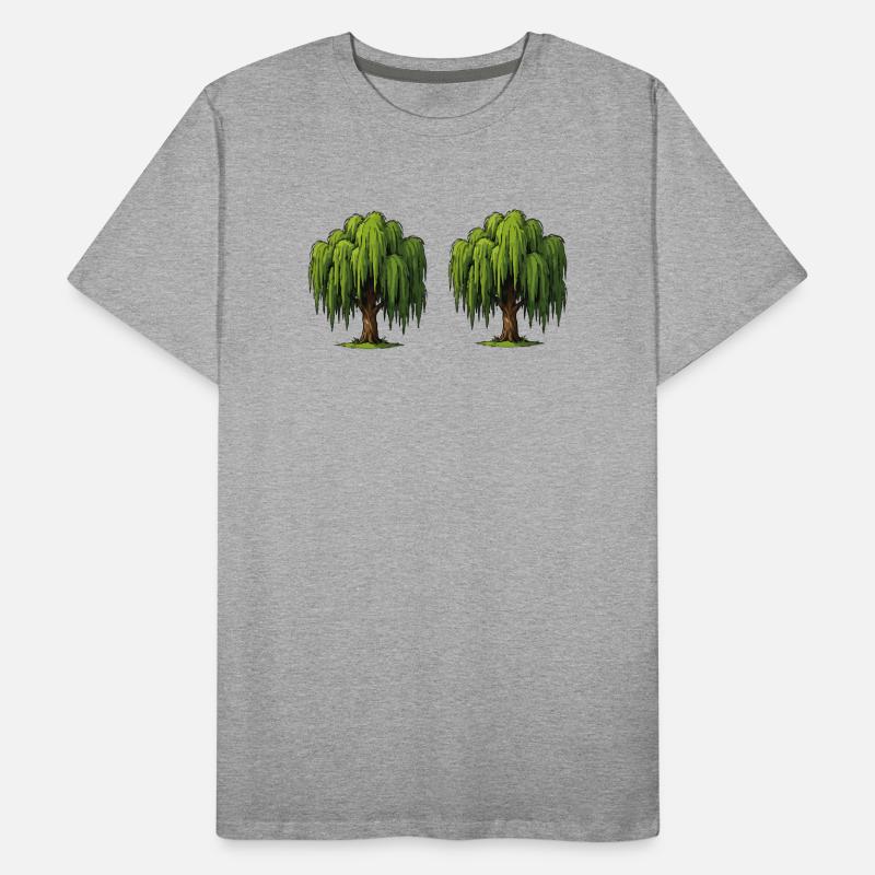 Double Willow Tree Scene Men's Premium Organic T-Shirt