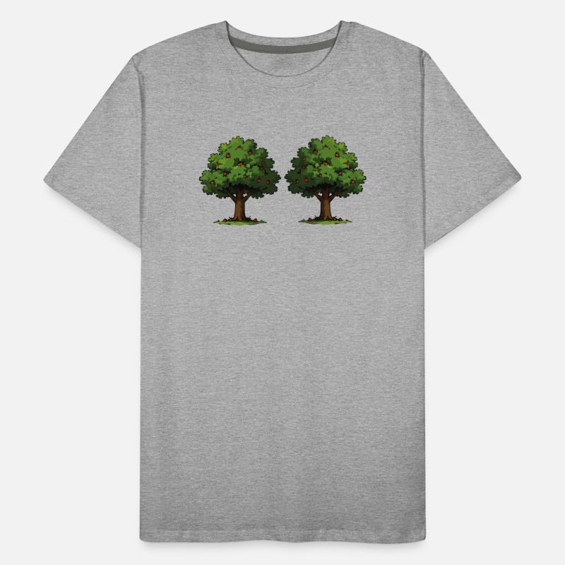 Double tree with red apples Men's Premium Organic T-Shirt
