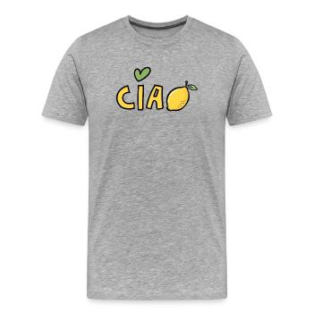 Ciao Zitrone Bella Italia Sizilian Dolce Vita - Männer Premium Bio T-Shirt - Grau meliert - Vorne - Damien (186cm)