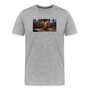 Cœur de la guérison - T-shirt bio Premium Homme - gris chiné - Devant - Damien (186cm)