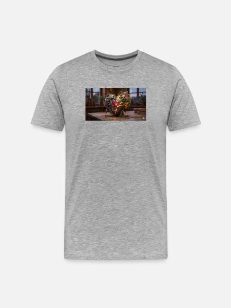 Herz der Heilung - Männer Premium Bio T-Shirt - Grau meliert