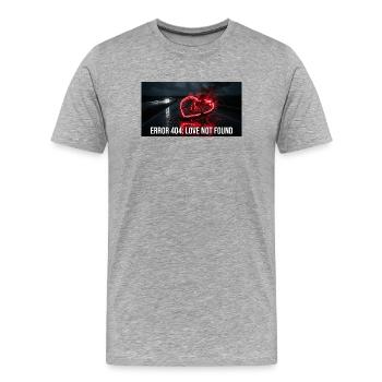 Erreur 404 Amour non trouvé Art cyberpunk - T-shirt bio Premium Homme - gris chiné - Devant - Damien (186cm)