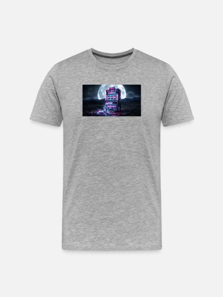 Jackpot des Burnouts – Vaporwave-Ästhetik-Meme - Männer Premium Bio T-Shirt - Grau meliert