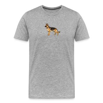 Berger allemand. Style rétro - T-shirt bio Premium Homme - gris chiné - Devant - Damien (186cm)