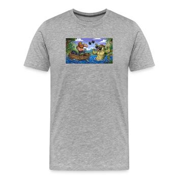 MARIN CONTRE CROCODILE - T-shirt bio Premium Homme - gris chiné - Devant - Damien (186cm)