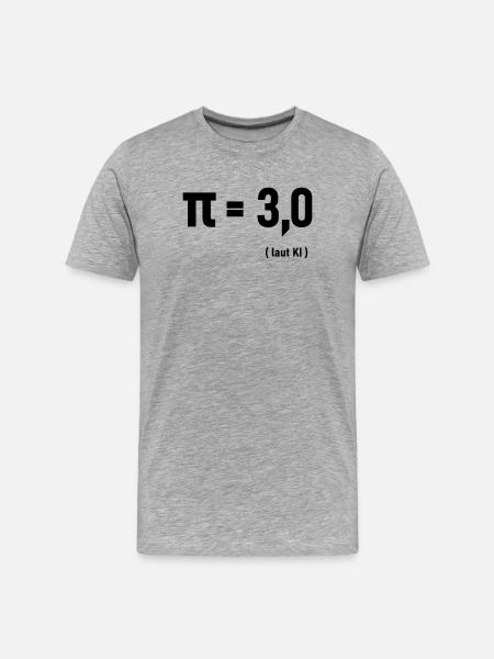 Pi laut KI - Männer Premium Bio T-Shirt - Grau meliert