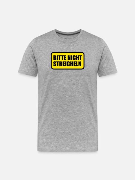 Bitte nicht streicheln | anfassen - Men's Premium Organic T-Shirt - heather grey