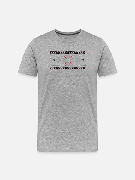 Star pattern in the Norwegian style - Men's Premium Organic T-Shirt - heather grey