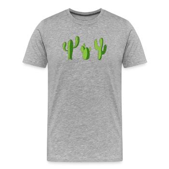 Kaktus - Männer Premium Bio T-Shirt - Grau meliert - Vorne - Damien (186cm)