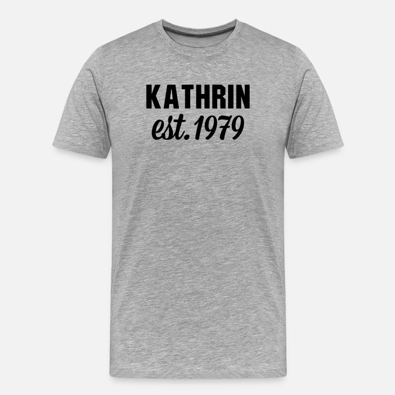 Kathrin est 1979 - Männer Premium Bio T-Shirt - Grau meliert