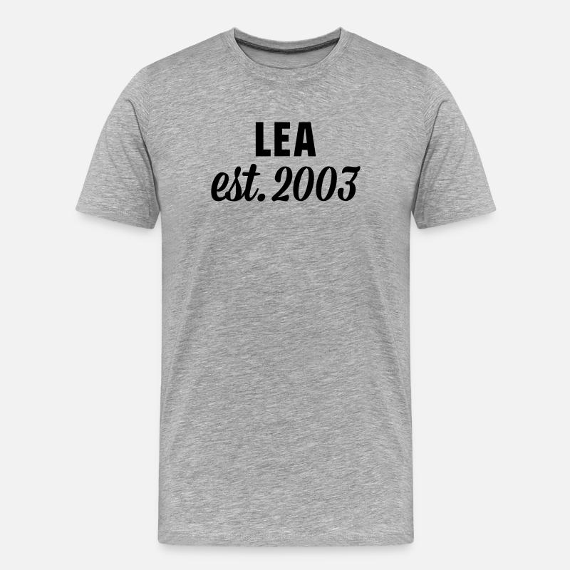 Lea est 2003 - Männer Premium Bio T-Shirt - Grau meliert
