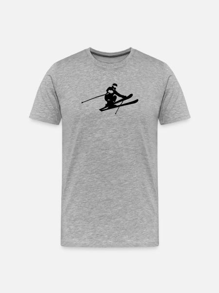 saut à ski - T-shirt bio Premium Homme - gris chiné