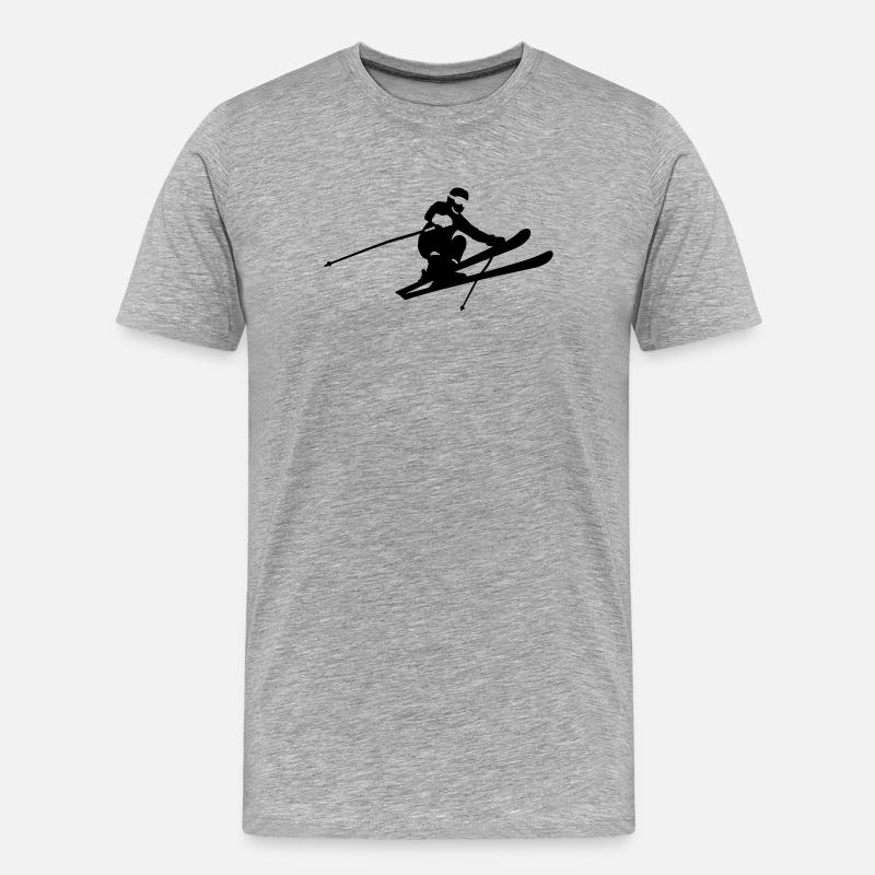 Alpin Ski - Männer Premium Bio T-Shirt - Grau meliert