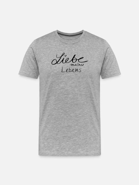 Liebe meines Lebens - Männer Premium Bio T-Shirt - Grau meliert