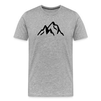 Gebirge - Männer Premium Bio T-Shirt - Grau meliert - Vorne - Damien (186cm)
