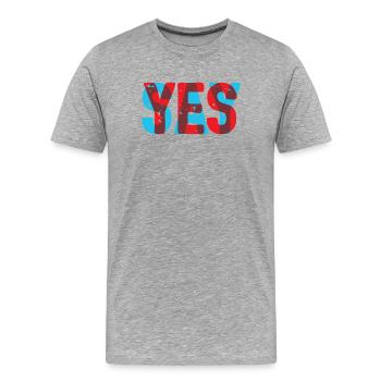 Say Yes! - Men's Premium Organic T-Shirt - heather grey - Front - Damien (186cm)