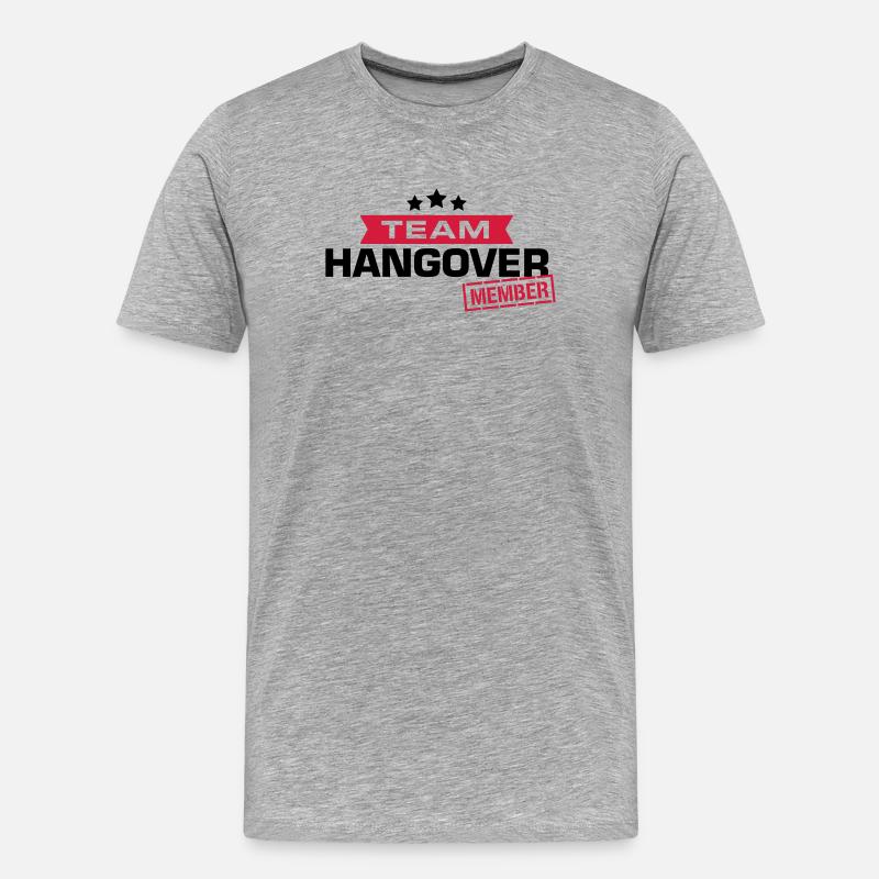 hangover team - Männer Premium Bio T-Shirt - Grau meliert