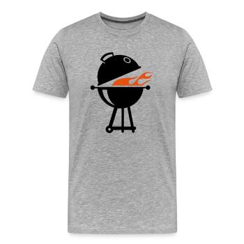 barbecue - T-shirt bio Premium Homme - gris chiné - Devant - Damien (186cm)