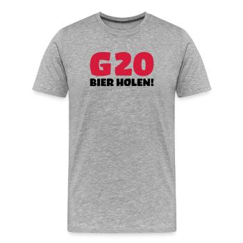 Bier holen Humor - Männer Premium Bio T-Shirt - Grau meliert - Vorne - Damien (186cm)