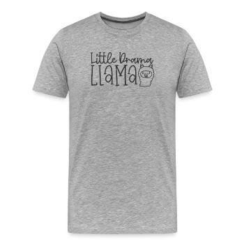 Little Drama Llama - Männer Premium Bio T-Shirt - Grau meliert - Vorne - Damien (186cm)