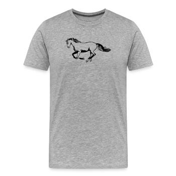 Galloping horse - Men's Premium Organic T-Shirt - heather grey - Front - Damien (186cm)