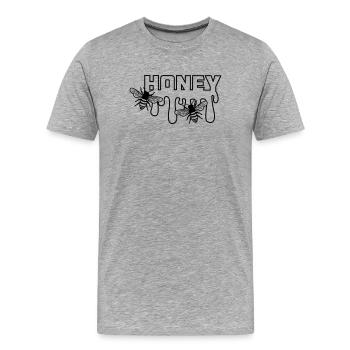 Tropfender Honig - Männer Premium Bio T-Shirt - Grau meliert - Vorne - Damien (186cm)