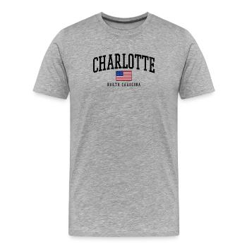 Charlotte North Carolina USA Graphic Description: - Men's Premium Organic T-Shirt - heather grey - Front - Damien (186cm)