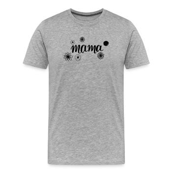 Mama in the flower field - Men's Premium Organic T-Shirt - heather grey - Front - Damien (186cm)