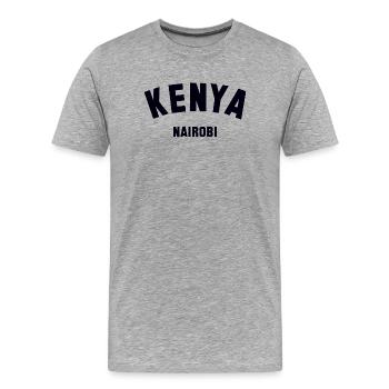 KENYA, Nairobi - T-shirt bio Premium Homme - gris chiné - Devant - Damien (186cm)