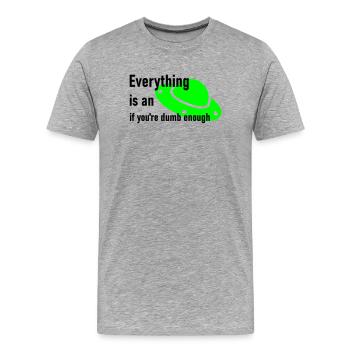 Ufo - Männer Premium Bio T-Shirt - Grau meliert - Vorne - Damien (186cm)