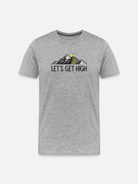 Mountains - Let's Get High - Men's Premium Organic T-Shirt - heather grey