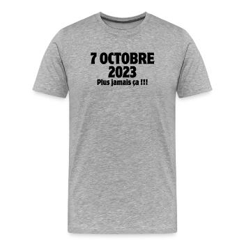 Israel, horror, I'm Jewish - Men's Premium Organic T-Shirt - heather grey - Front - Damien (186cm)