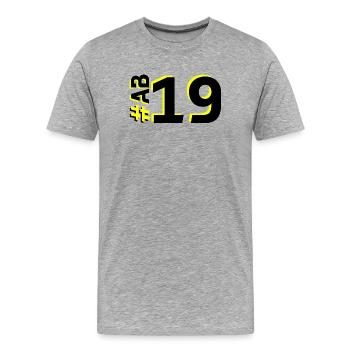 AB19 - Männer Premium Bio T-Shirt - Grau meliert - Vorne - Damien (186cm)