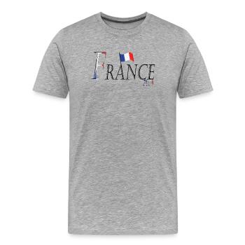 Flag France an elegant patriotic appearance - Men's Premium Organic T-Shirt - heather grey - Front - Damien (186cm)