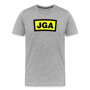 JGA - Emblem - Männer Premium Bio T-Shirt - Grau meliert - Vorne - Damien (186cm)