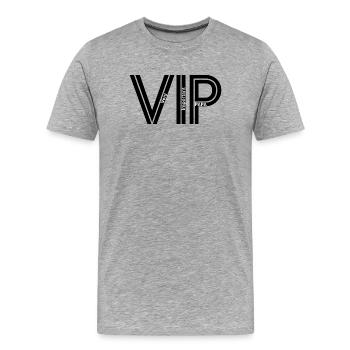 VIP - Papa - Männer Premium Bio T-Shirt - Grau meliert - Vorne - Damien (186cm)
