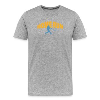 HOME RUN - Männer Premium Bio T-Shirt - Grau meliert - Vorne - Damien (186cm)