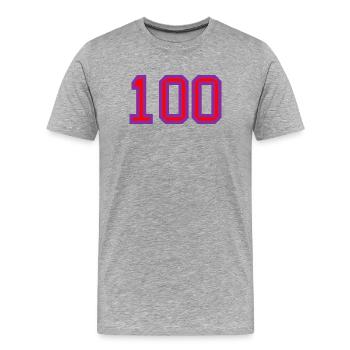 100. 100 YEARS. 100th ANNIVERSARY. BIRTHDAY 100 - Men's Premium Organic T-Shirt - heather grey - Front - Damien (186cm)
