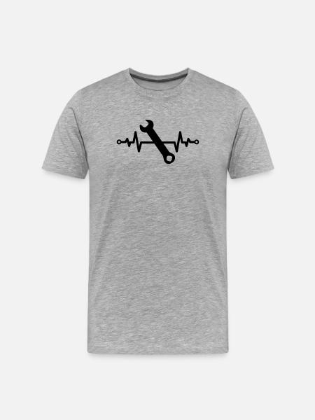 Gift idea craft open-end wrench - Men's Premium Organic T-Shirt - heather grey