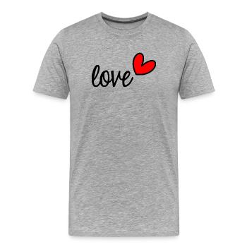VALENTINE'S DAY. Bachelorette party. I LOVE YOU. I LOVE YOU. LOVE - Men's Premium Organic T-Shirt - heather grey - Front - Damien (186cm)