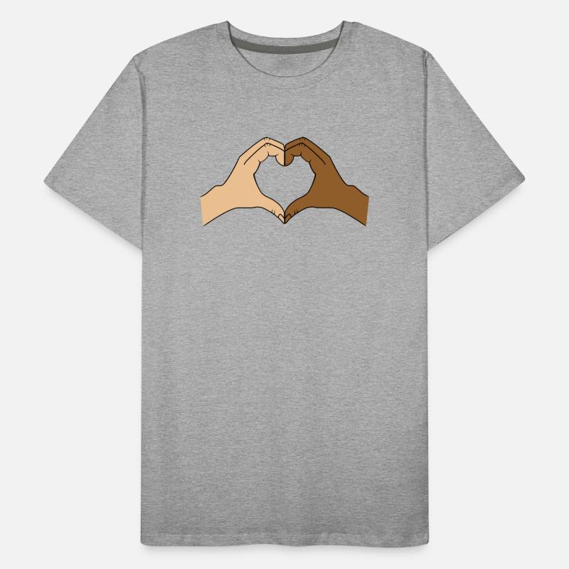 Coloured heart hand motif - customisable Men's Premium Organic T-Shirt