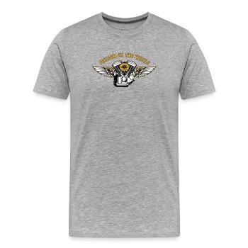 La liberté sur deux roues - T-shirt bio Premium Homme - gris chiné - Devant - Damien (186cm)
