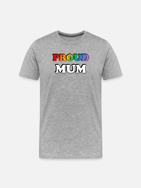Rainbow Proud Mum LGBTQ Pride - Men's Premium Organic T-Shirt - heather grey