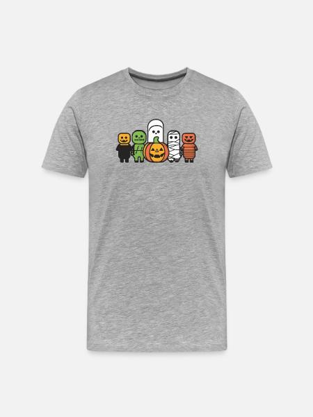 Halloween Monster - Männer Premium Bio T-Shirt - Grau meliert