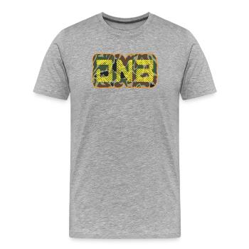 DNB Camo Glyphs Neon - Men's Premium Organic T-Shirt - heather grey - Front - Damien (186cm)