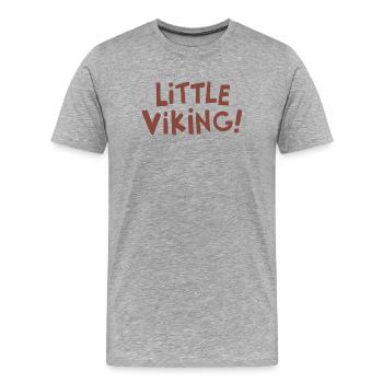 Handschriftliches Wikinger-Logo für kleine Wikinger - Männer Premium Bio T-Shirt - Grau meliert - Vorne - Damien (186cm)
