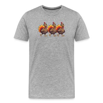 Thanksgiving Truthahn Baby - Männer Premium Bio T-Shirt - Grau meliert - Vorne - Damien (186cm)