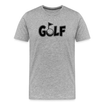 Golf lettering with golf ball and golf flag - Men's Premium Organic T-Shirt - heather grey - Front - Damien (186cm)