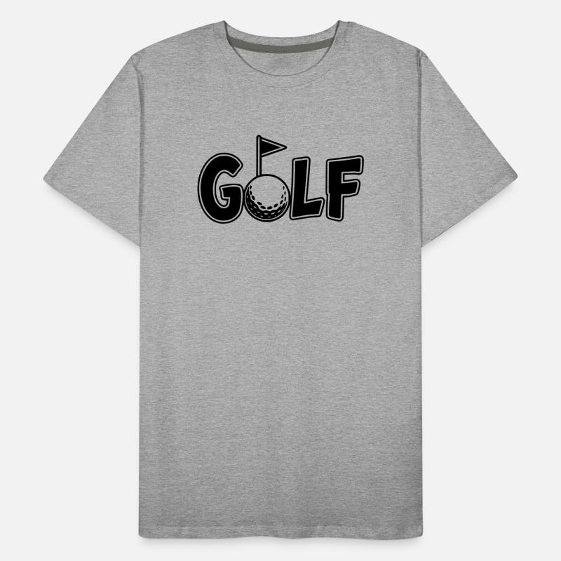 Lettrage de golf avec balle de golf et drapeau de golf T-shirt bio Premium Homme